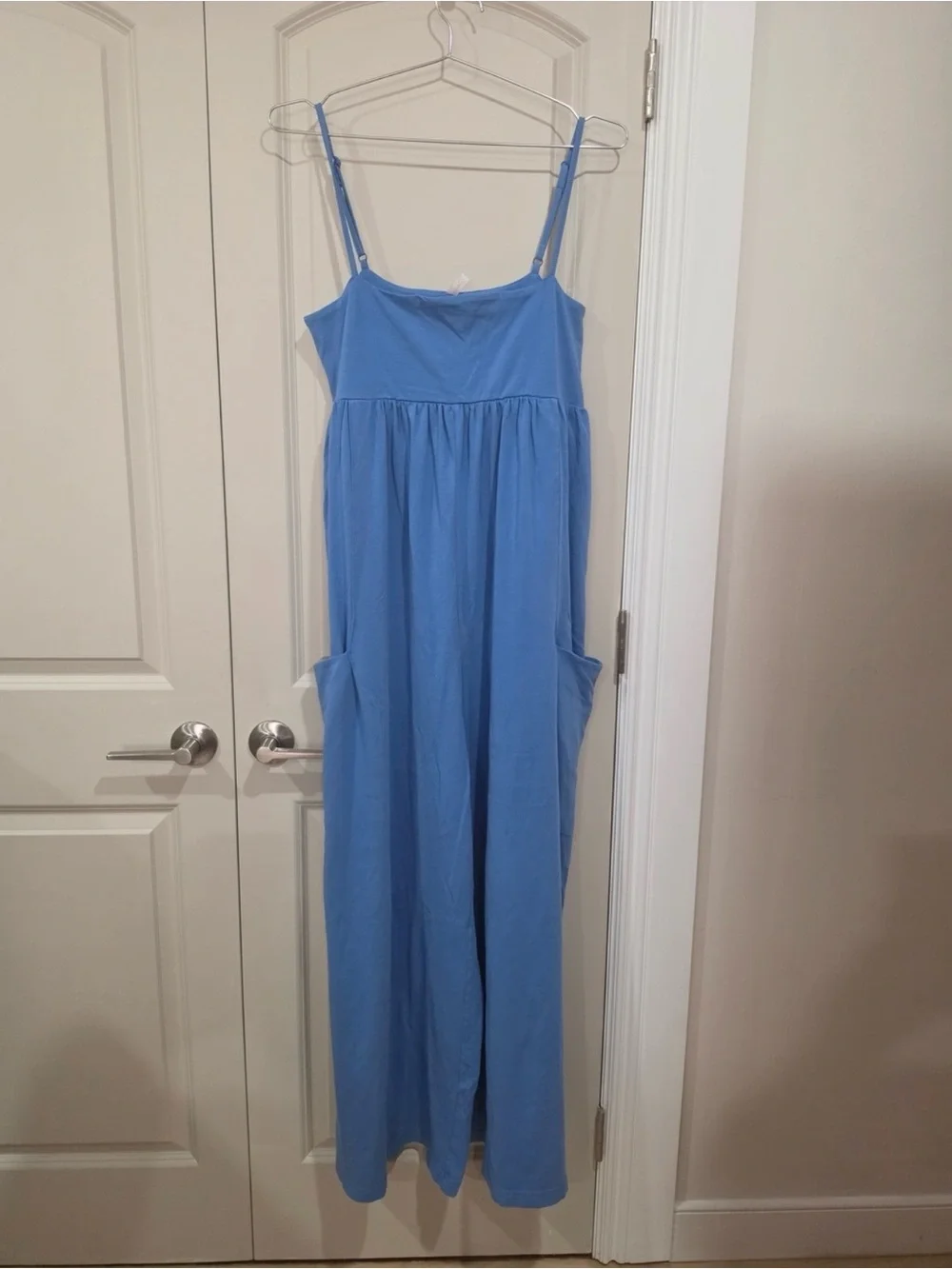 FP Movement Hot Shot Strappy Onesie In Light Cobalt size MEDIUM